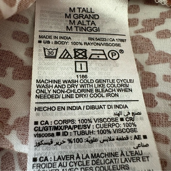 OLD NAVY Tie Back Maxi Slip Dress Brown White Relaxed Minimalist Size Med Tall - Picture 14 of 16